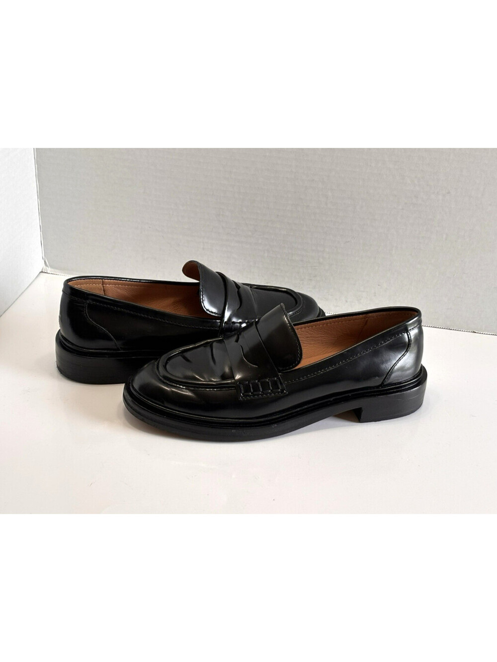 Madewell The Vernon Penny Loafers Womens Size US 6.5 Black Leather Slip On Shoes